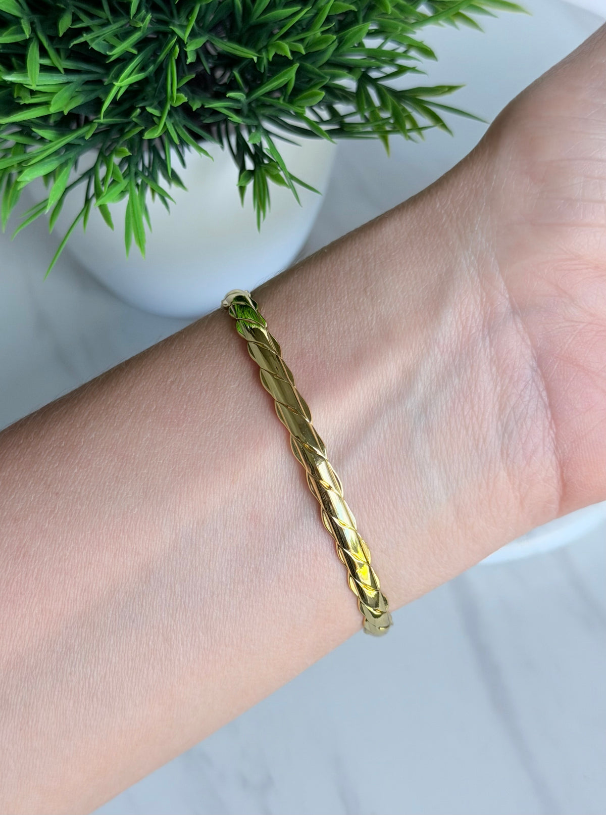 Golden Twist Cuff Bracelet