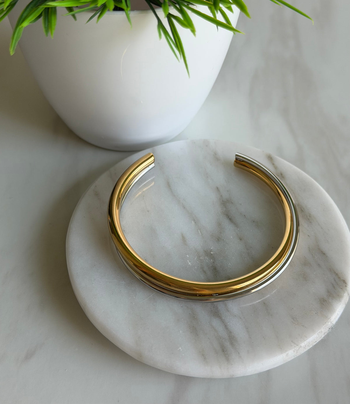 Two-Tone Cuff Bracelet