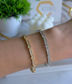 Pavé Geometric Bangle