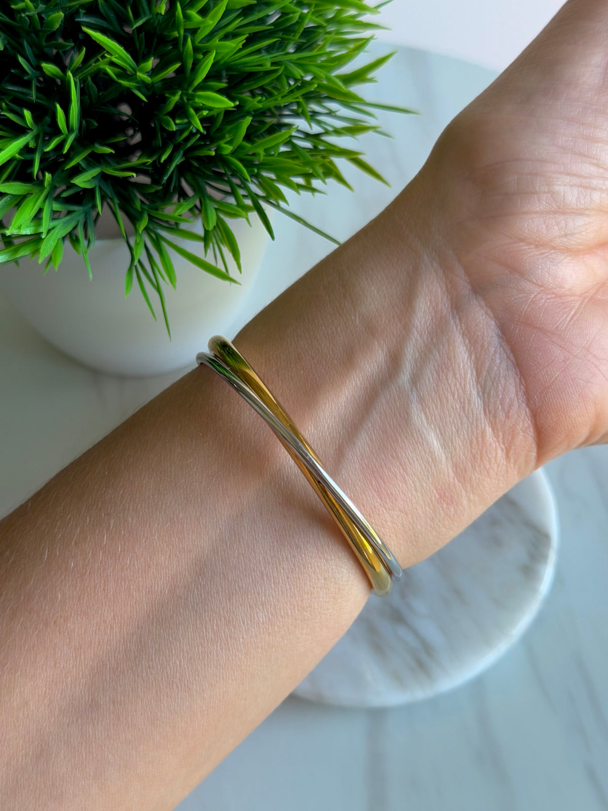 Two-Tone Cuff Bracelet