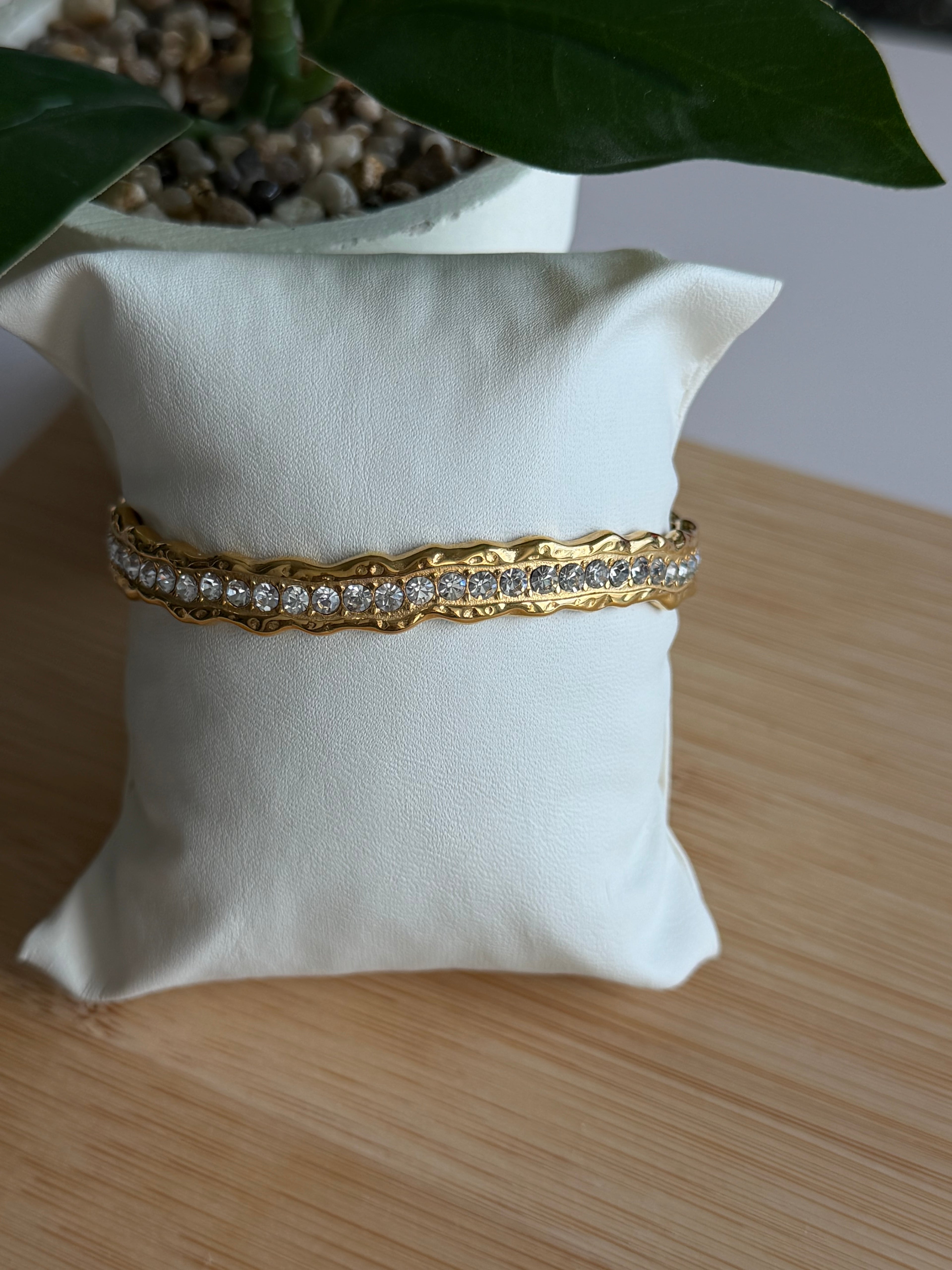 Gold Crystal Cuff Bracelet