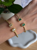 Baguette Double-Charm Gold Plated Bracelet