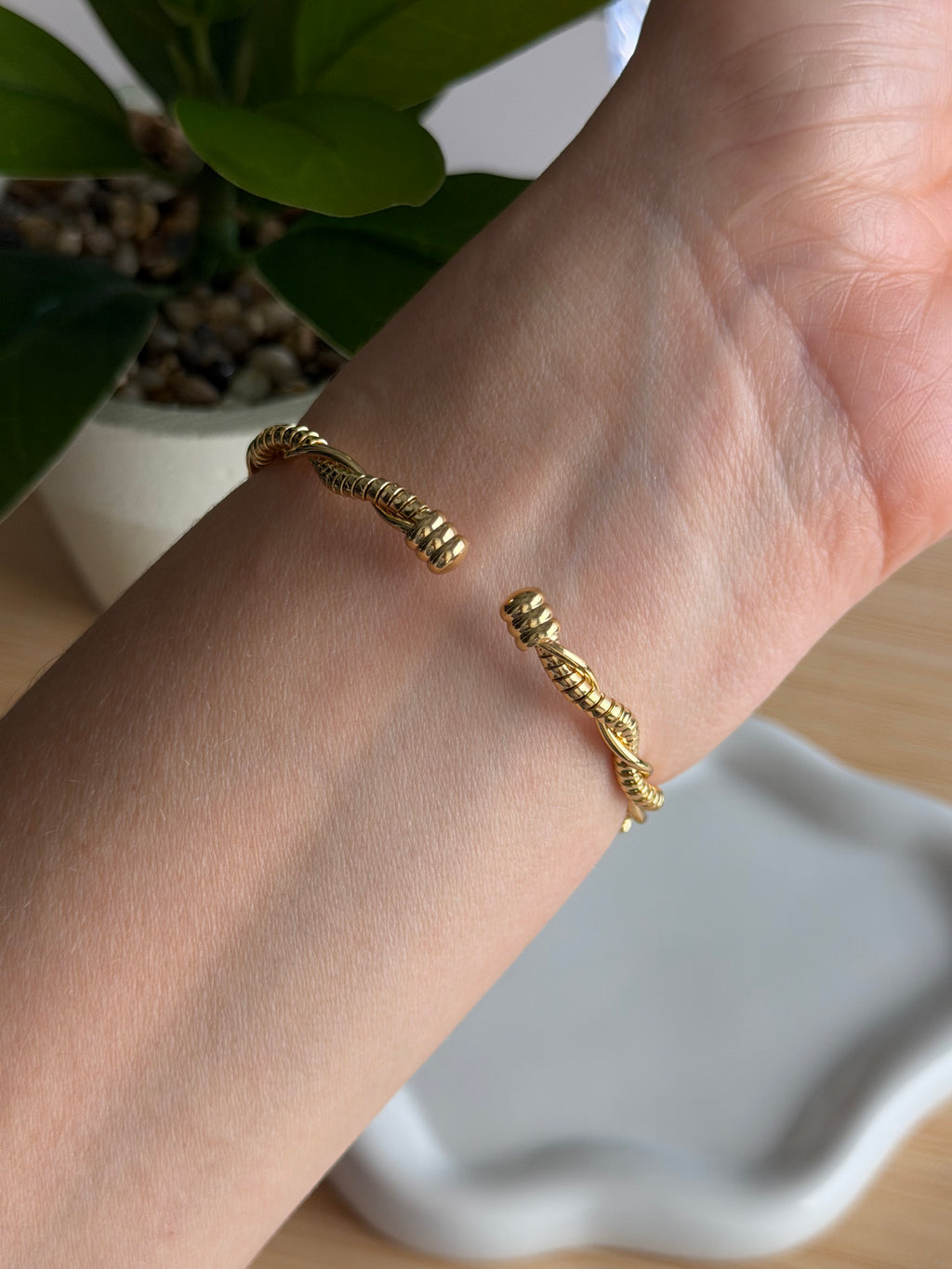 Twisted Rope Gold Cuff