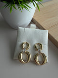 Gold Link Circle Earrings