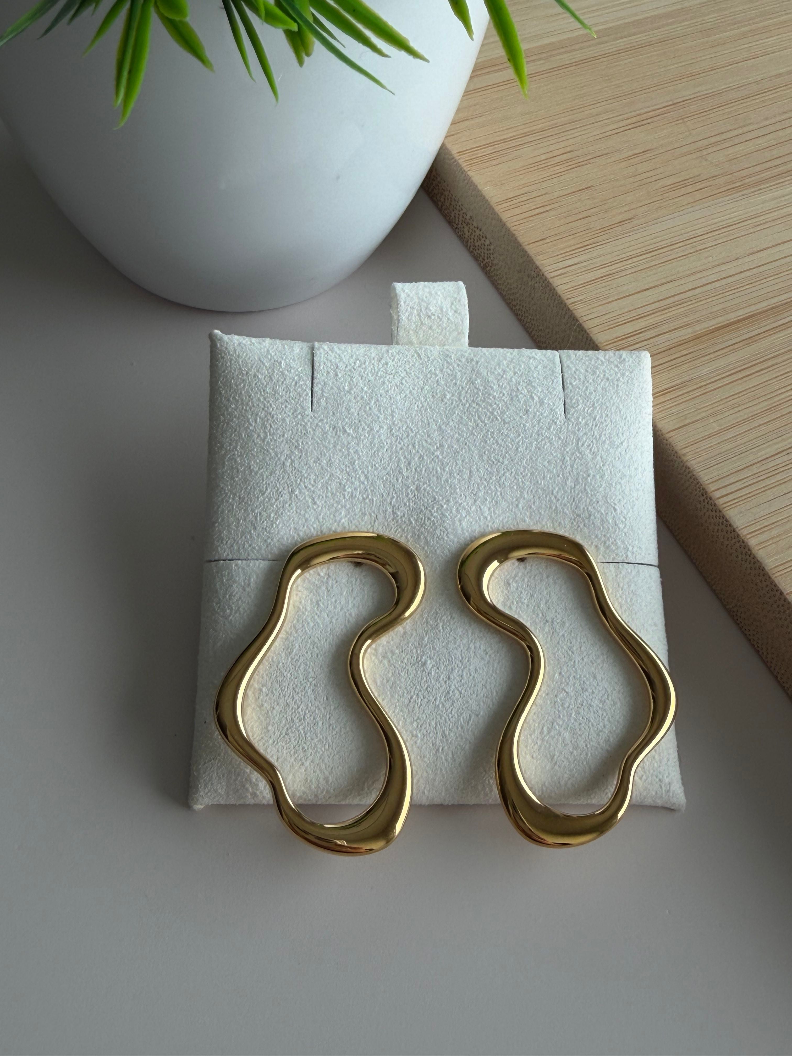 Gold Wave Earrings