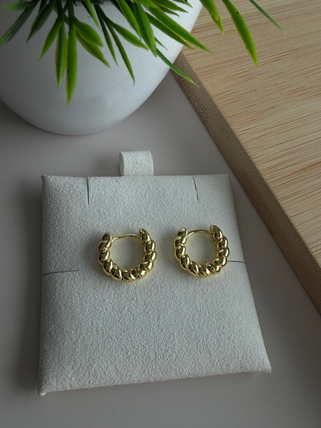 Mini Textured Gold Hoops