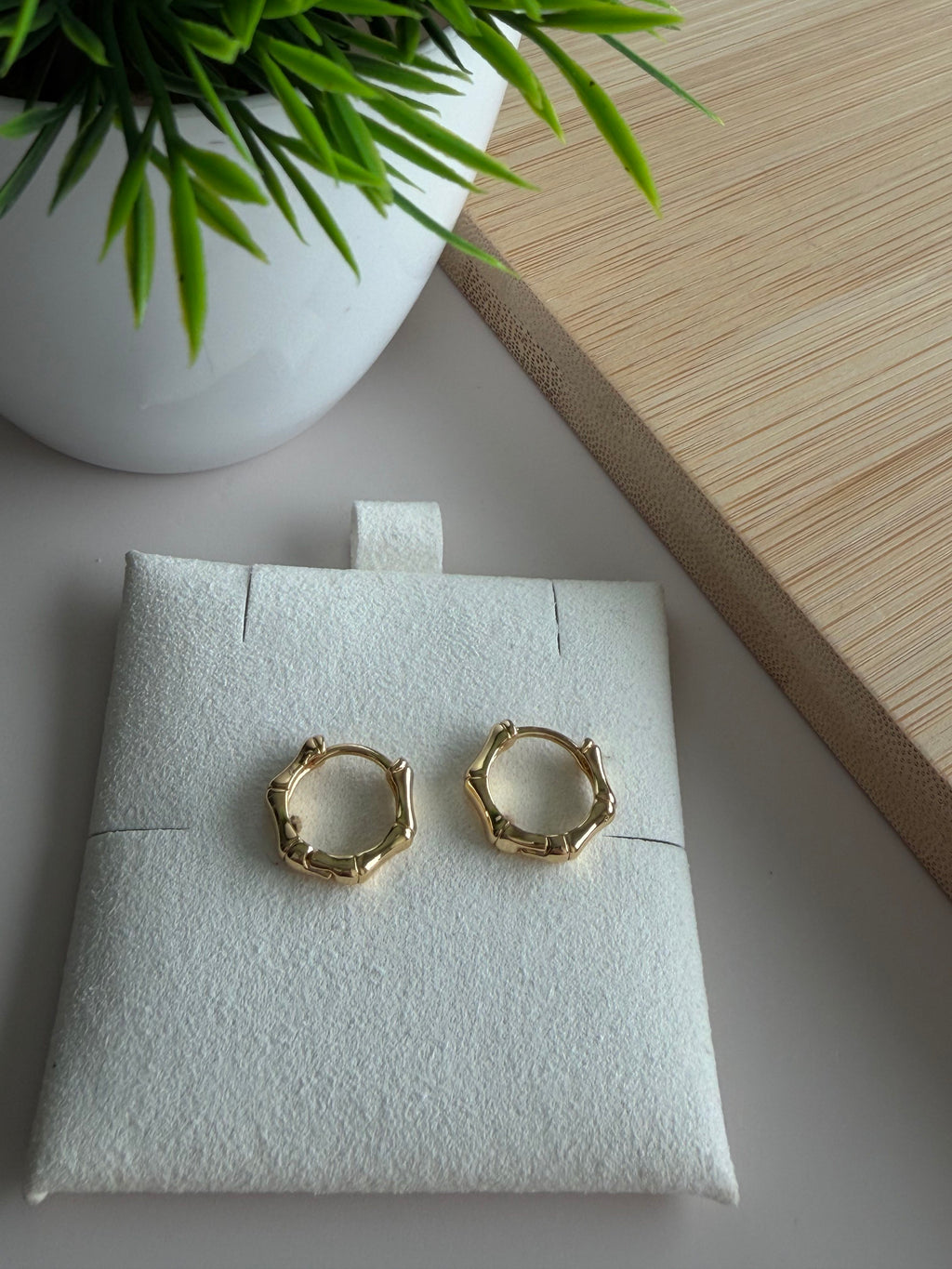 Mini Bamboo Gold Hoops