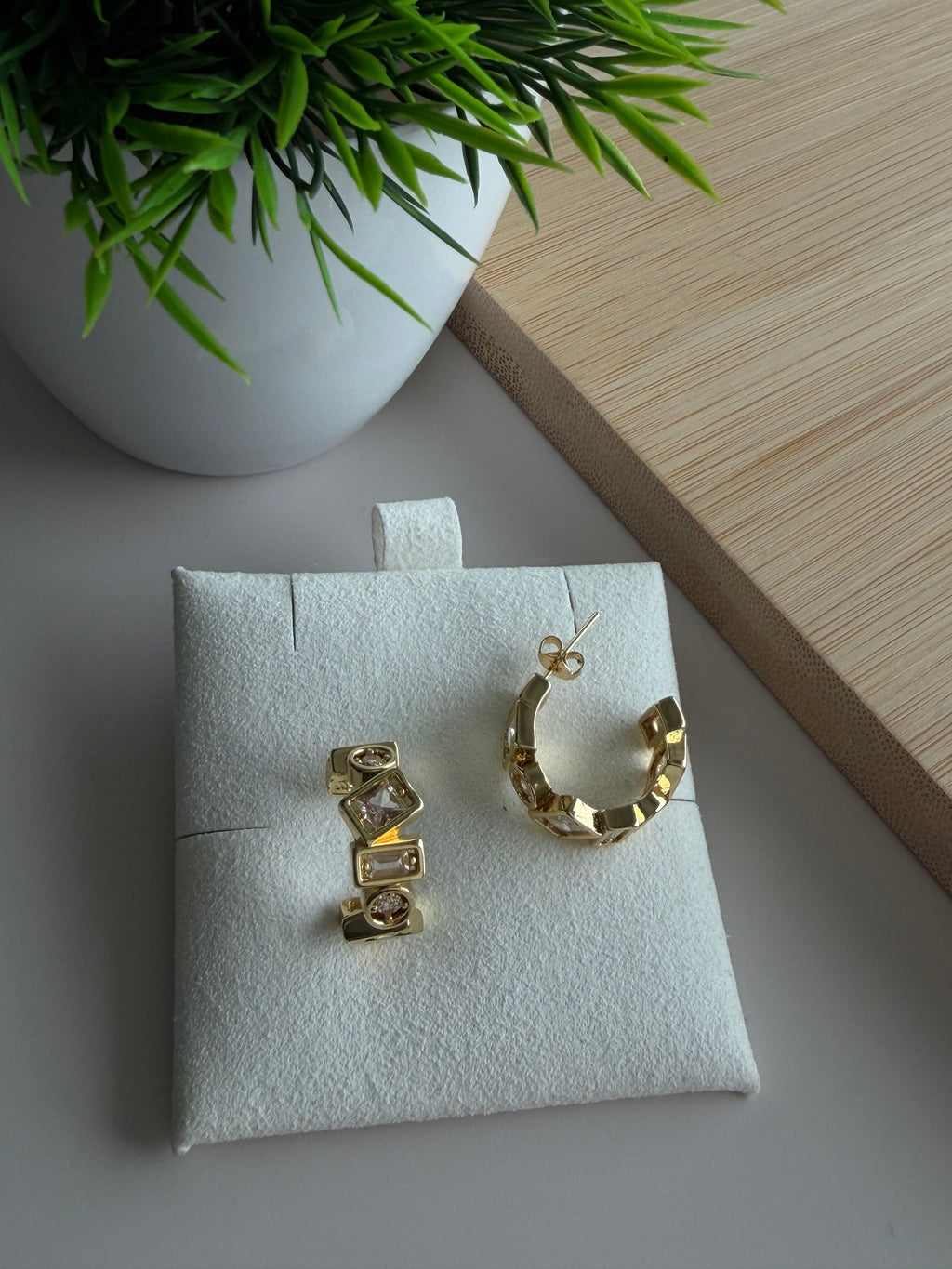 Geometric Crystal Mini Hoops