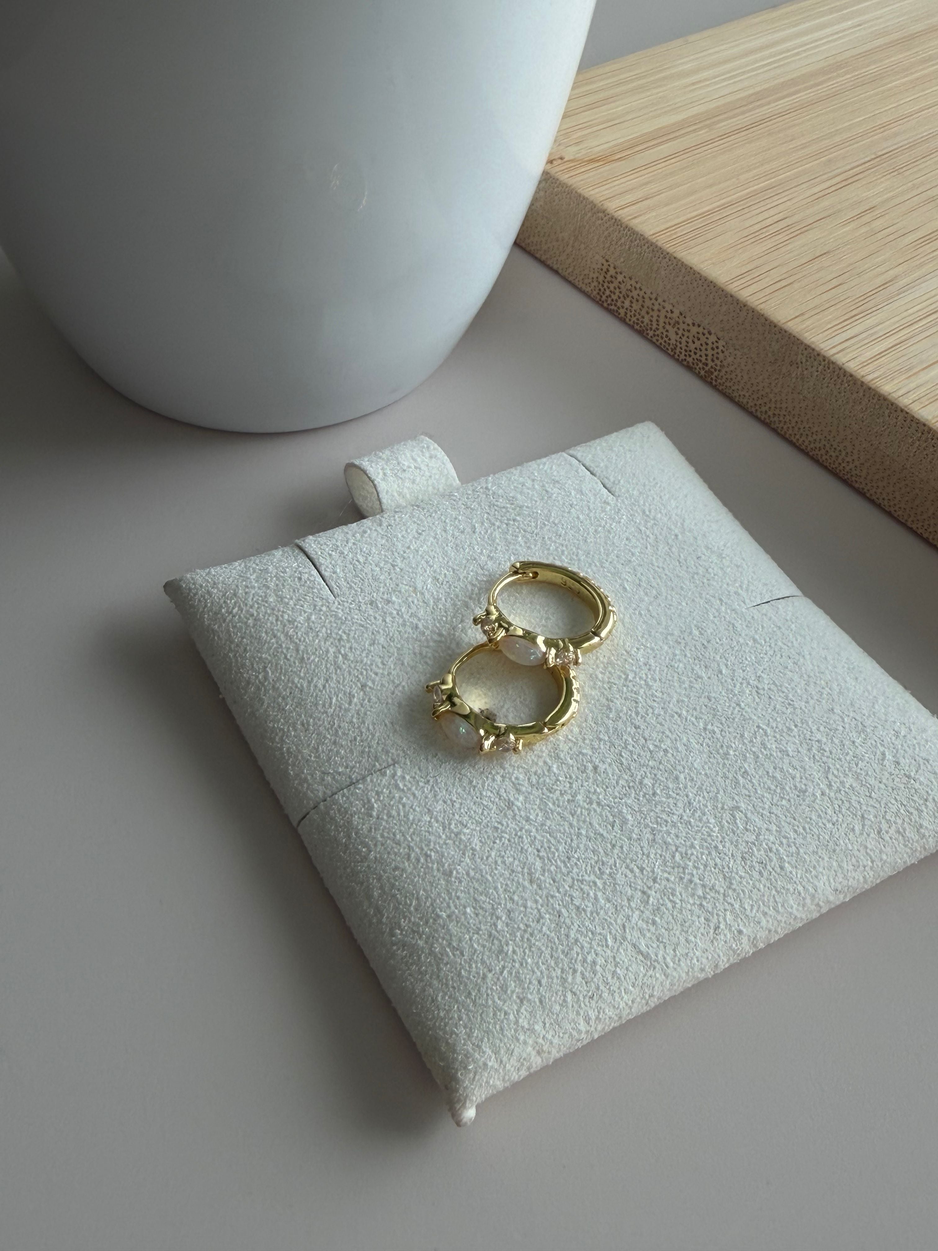 Opal Petite Huggie Earrings