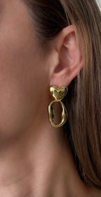 Organic Heart Drop Earrings