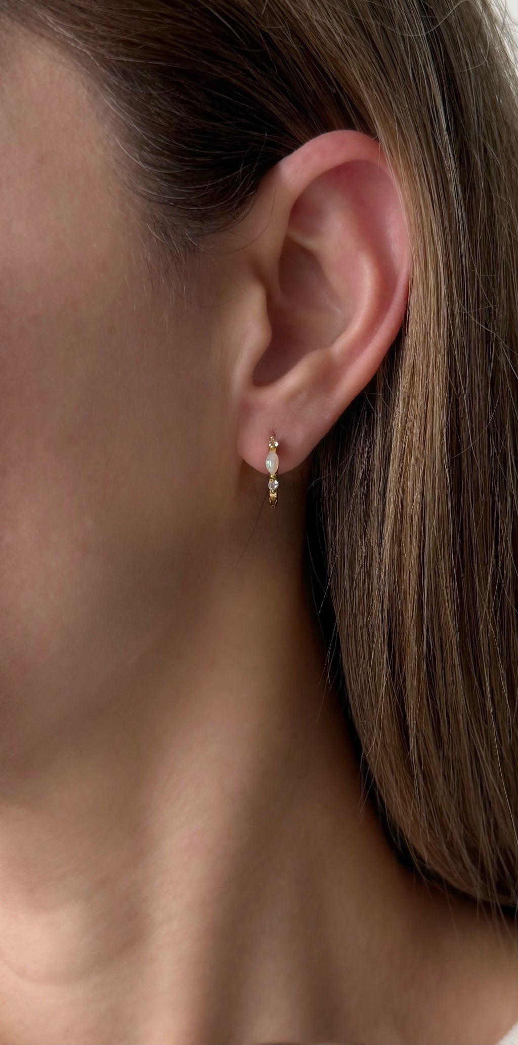 Opal Petite Huggie Earrings