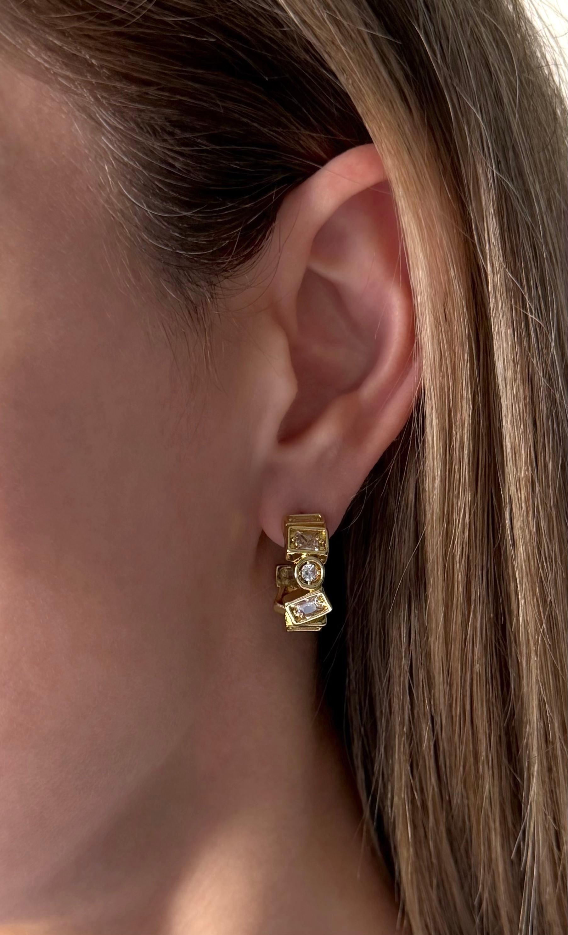 Geometric Crystal Mini Hoops