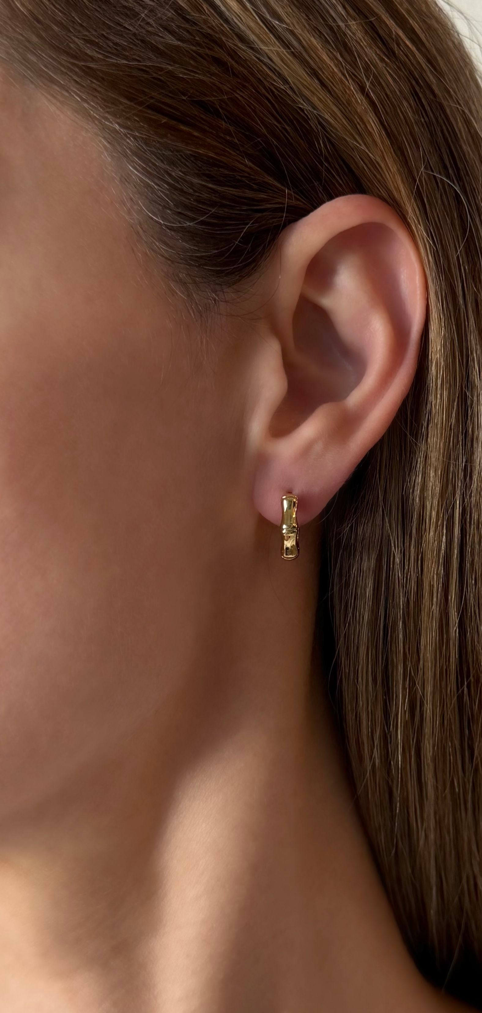 Mini Bamboo Gold Hoops