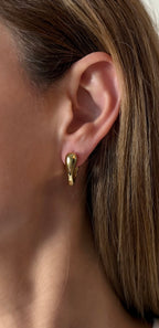 Bold Sculpted Gold Hoops