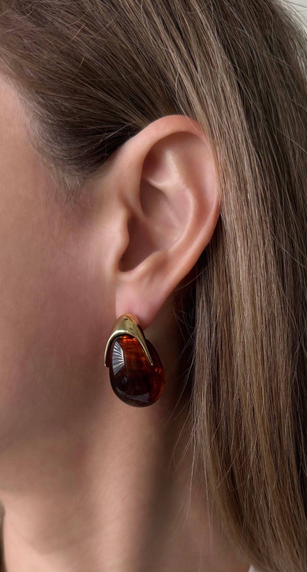 Luxe Resin Crescent Drop Earrings