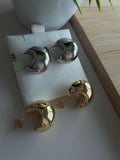 Sculpted Crescent Stud Earrings