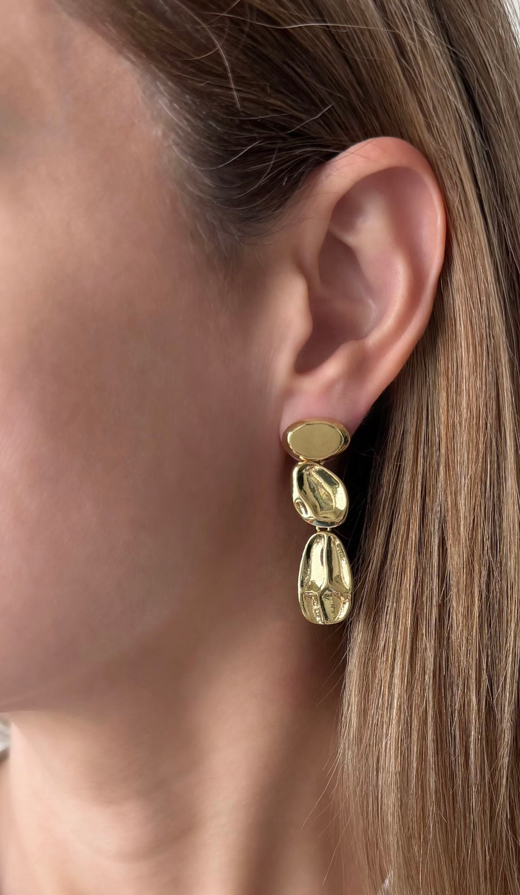 Organic Triple Drop Earrings