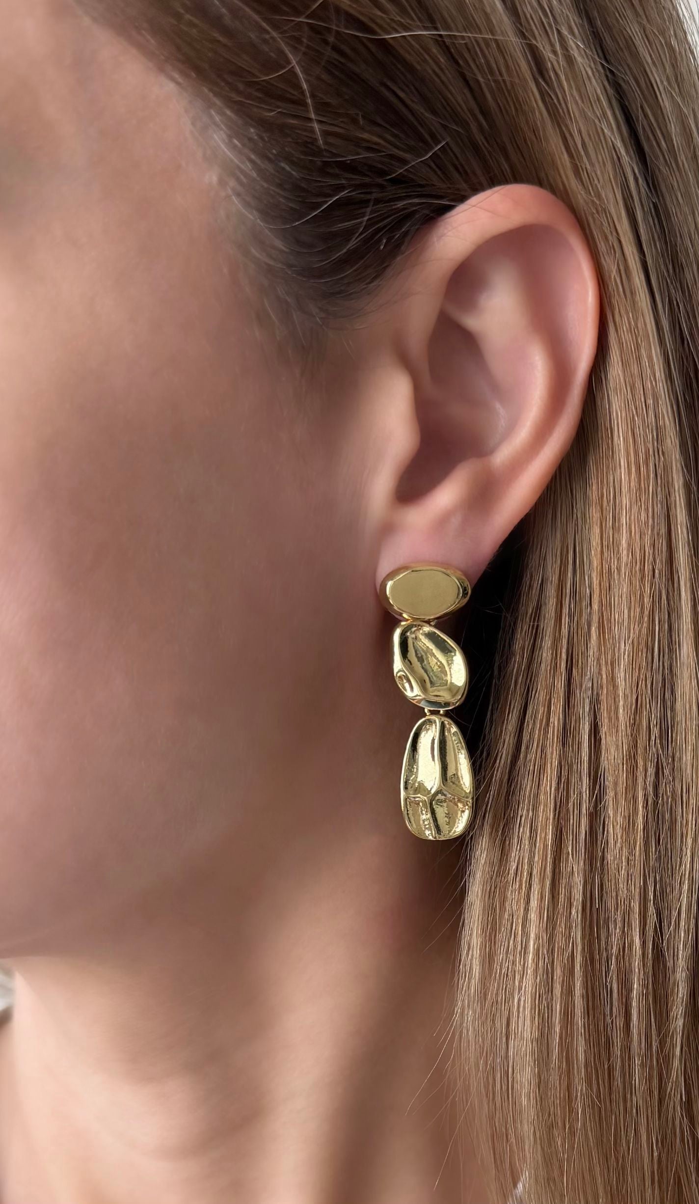 Organic Triple Drop Earrings