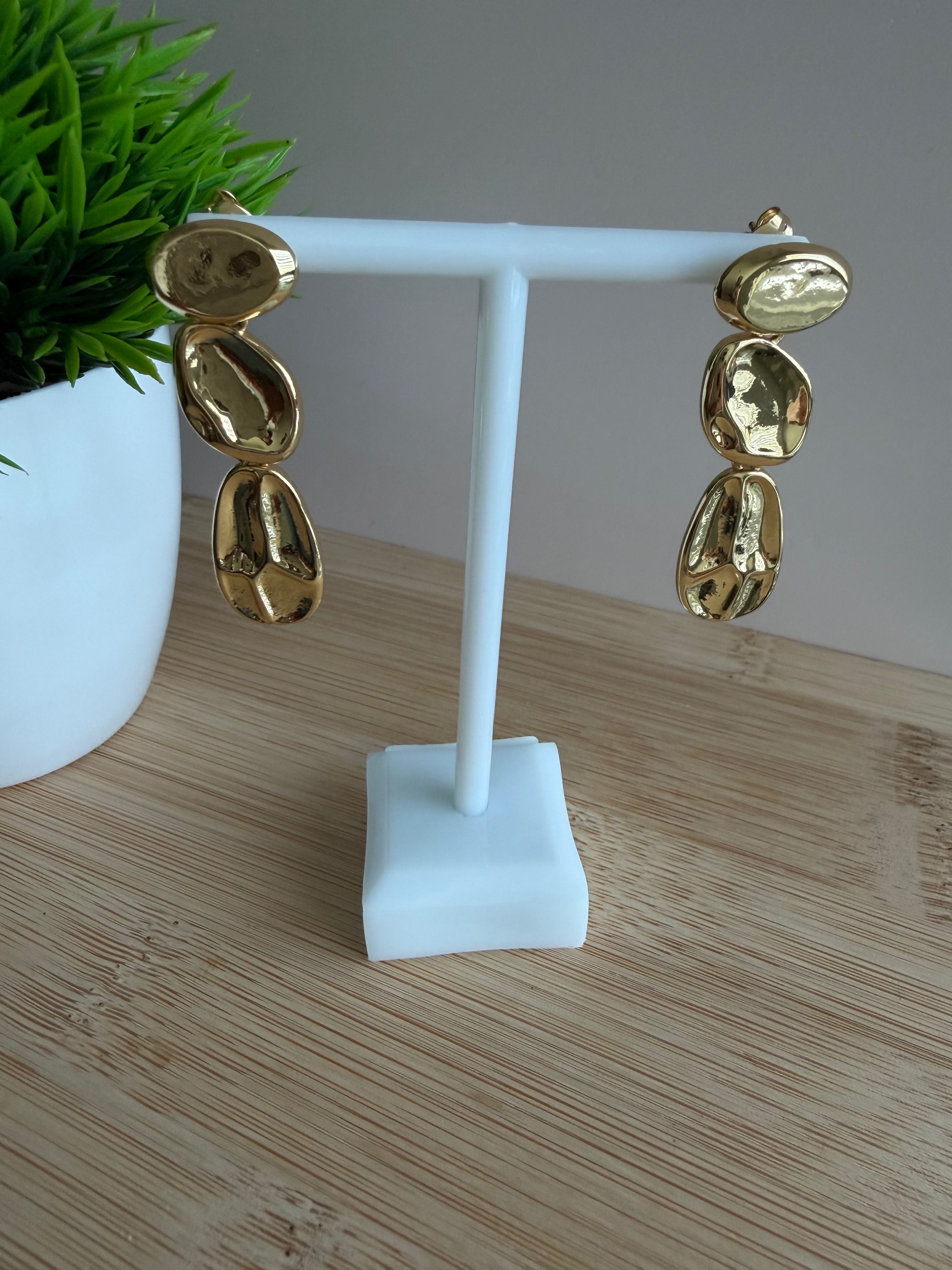 Organic Triple Drop Earrings