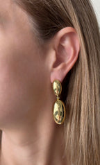 Double Oval Drop Earrings