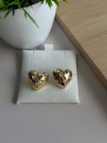 Heart Charm Stud Earrings