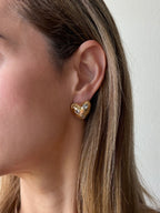 Heart Charm Stud Earrings