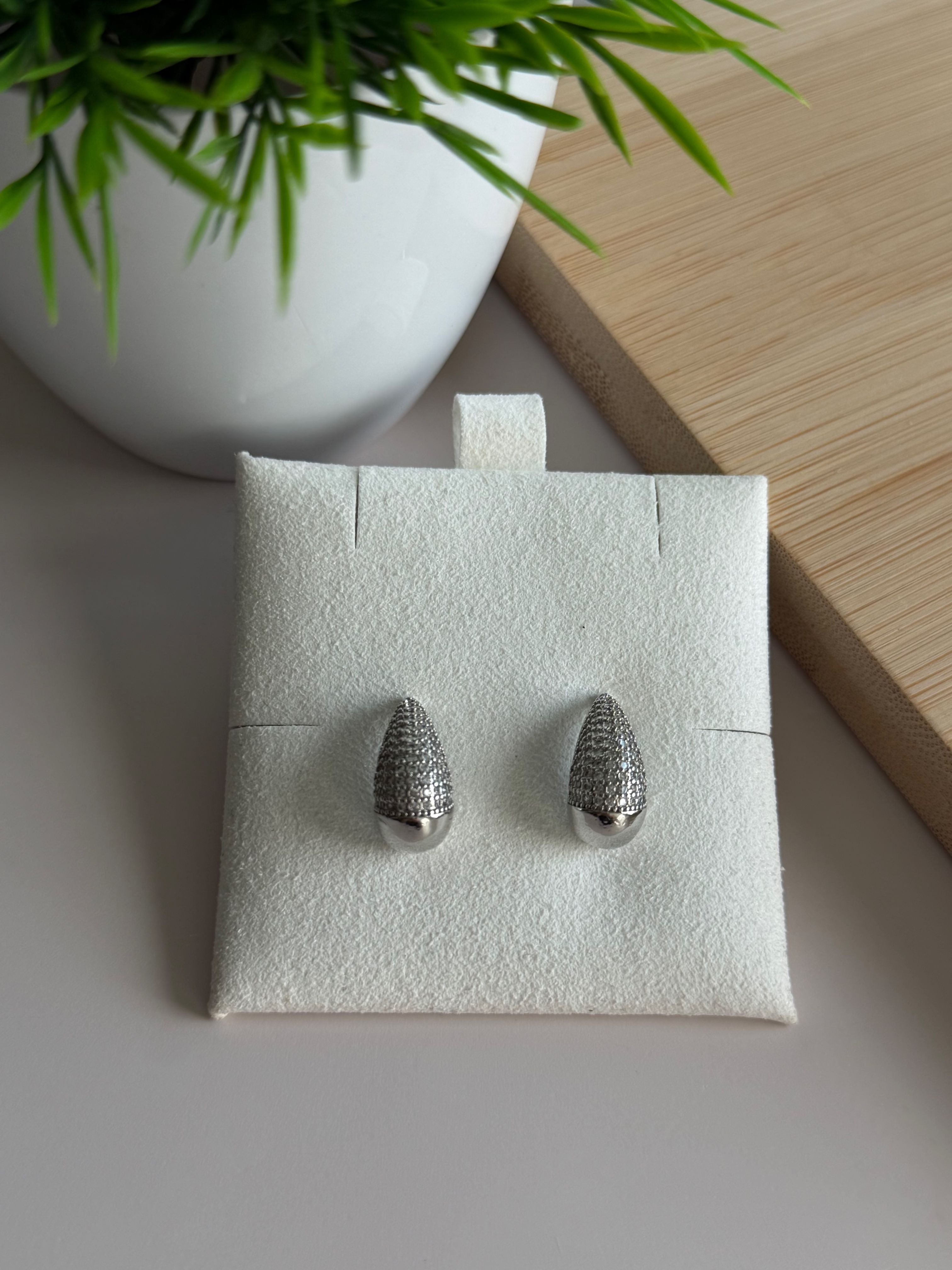 Sparkle Teardrop Studs