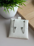 Double Stud Chain Heart Earrings