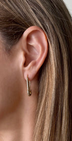 Safety Pin Pavé Earrings