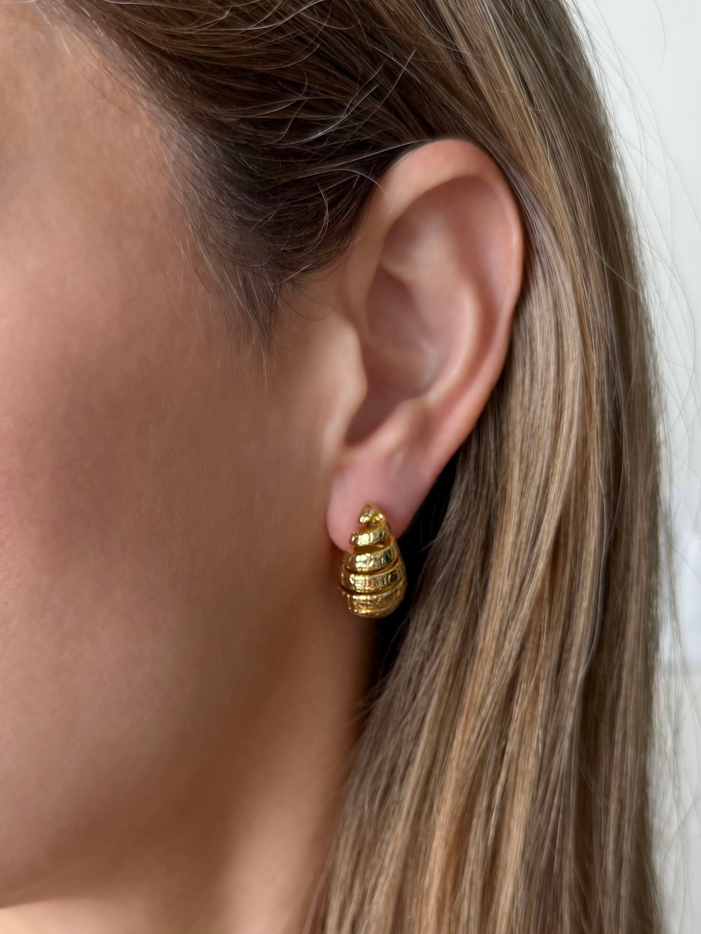 Honey Spiral Stud Earrings