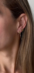 Moon & Star Chain Studs
