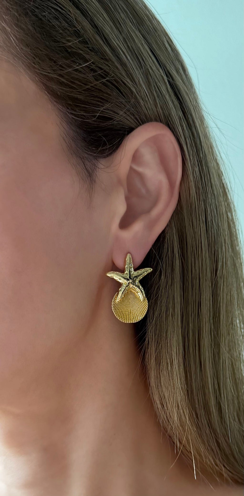 Starfish & Shell Stud Earrings