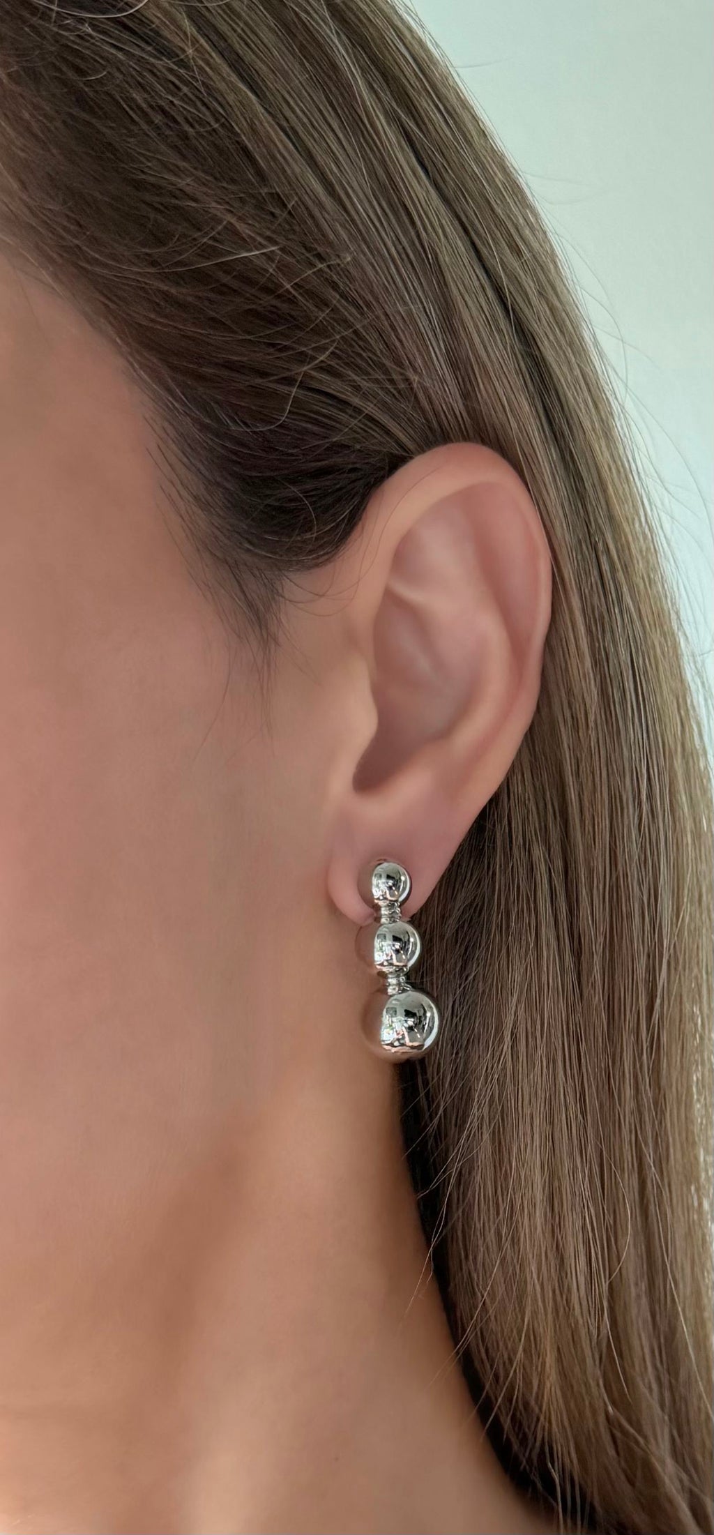 Triple Sphere Drop Earrings