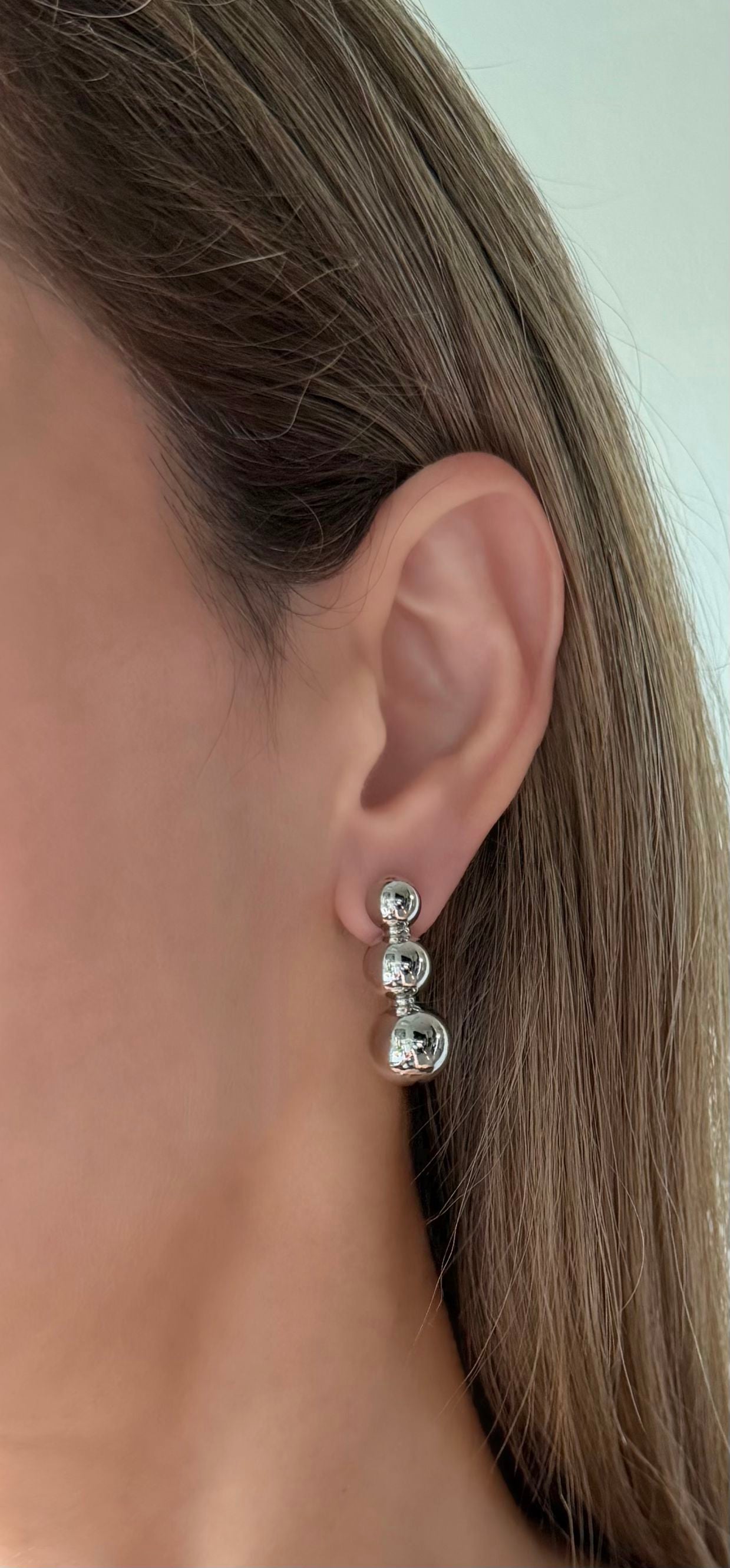 Triple Sphere Drop Earrings