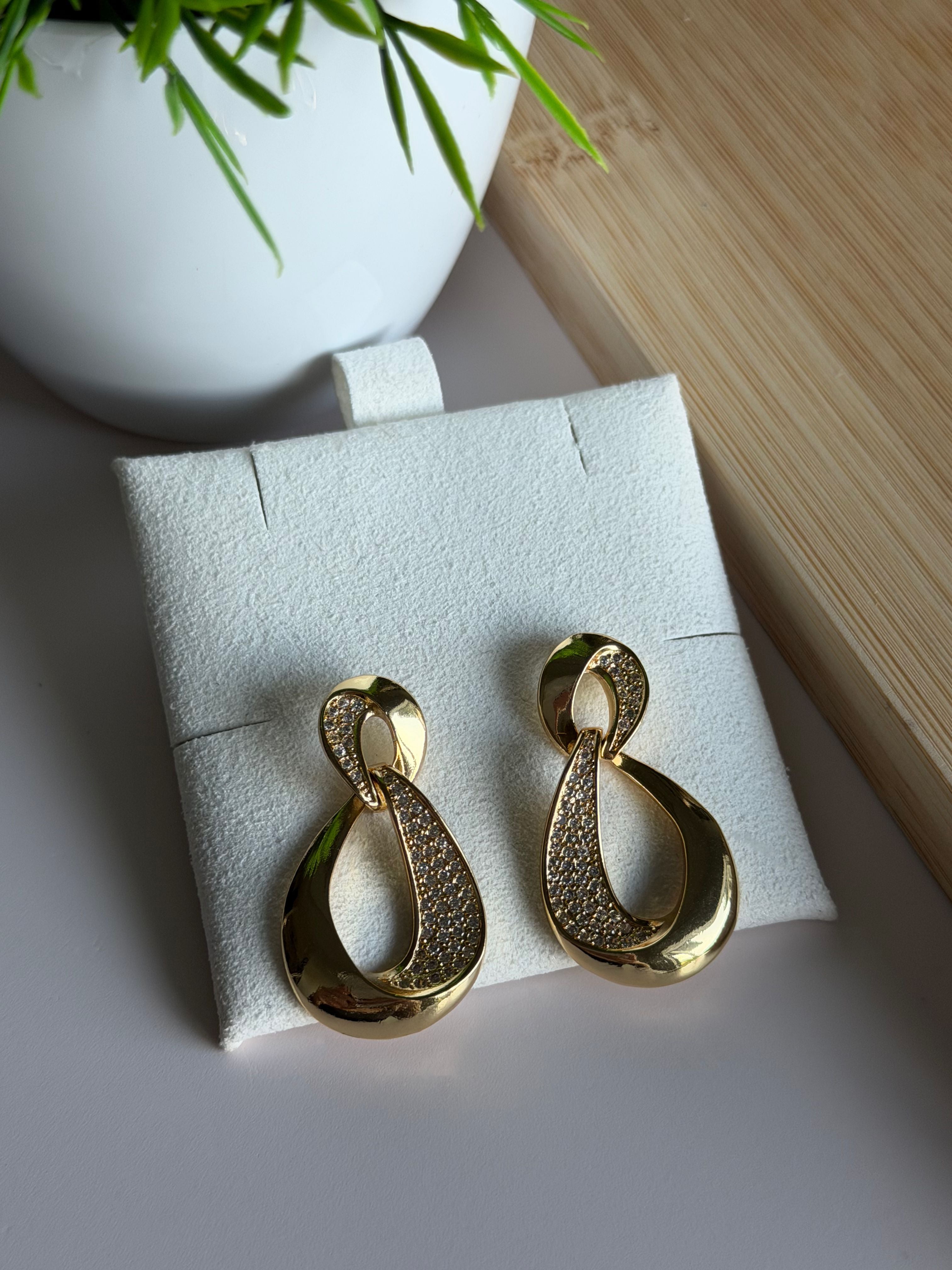 Twisted Drop Stud Earrings