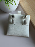 Silver Teardrop Pavé Earrings