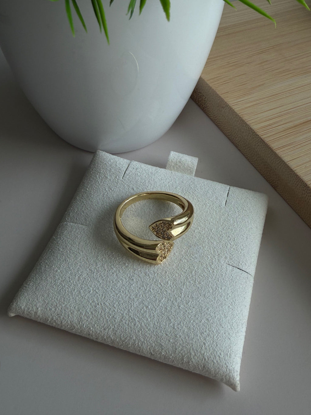 Double Heart Open Ring