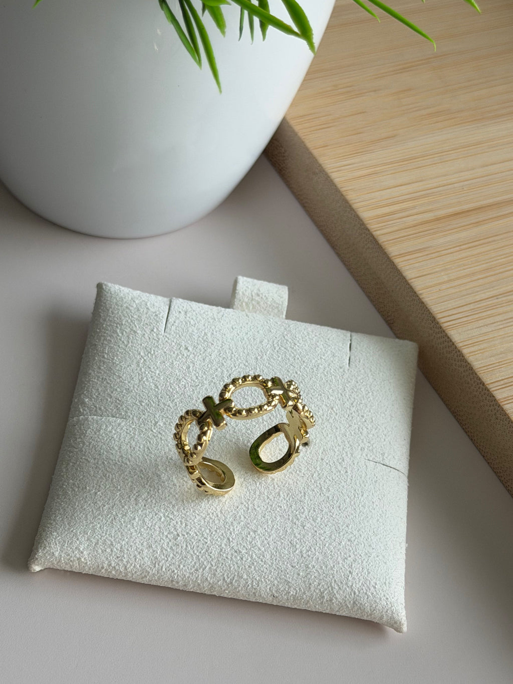 Linked Symbols Adjustable Ring