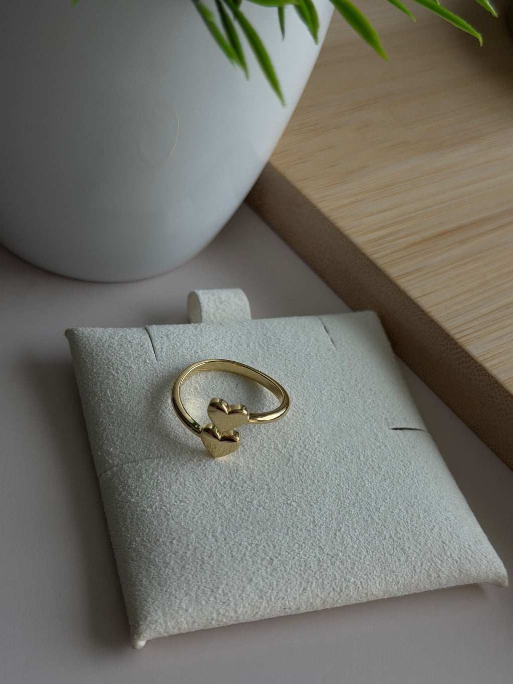 Double Heart Adjustable Ring