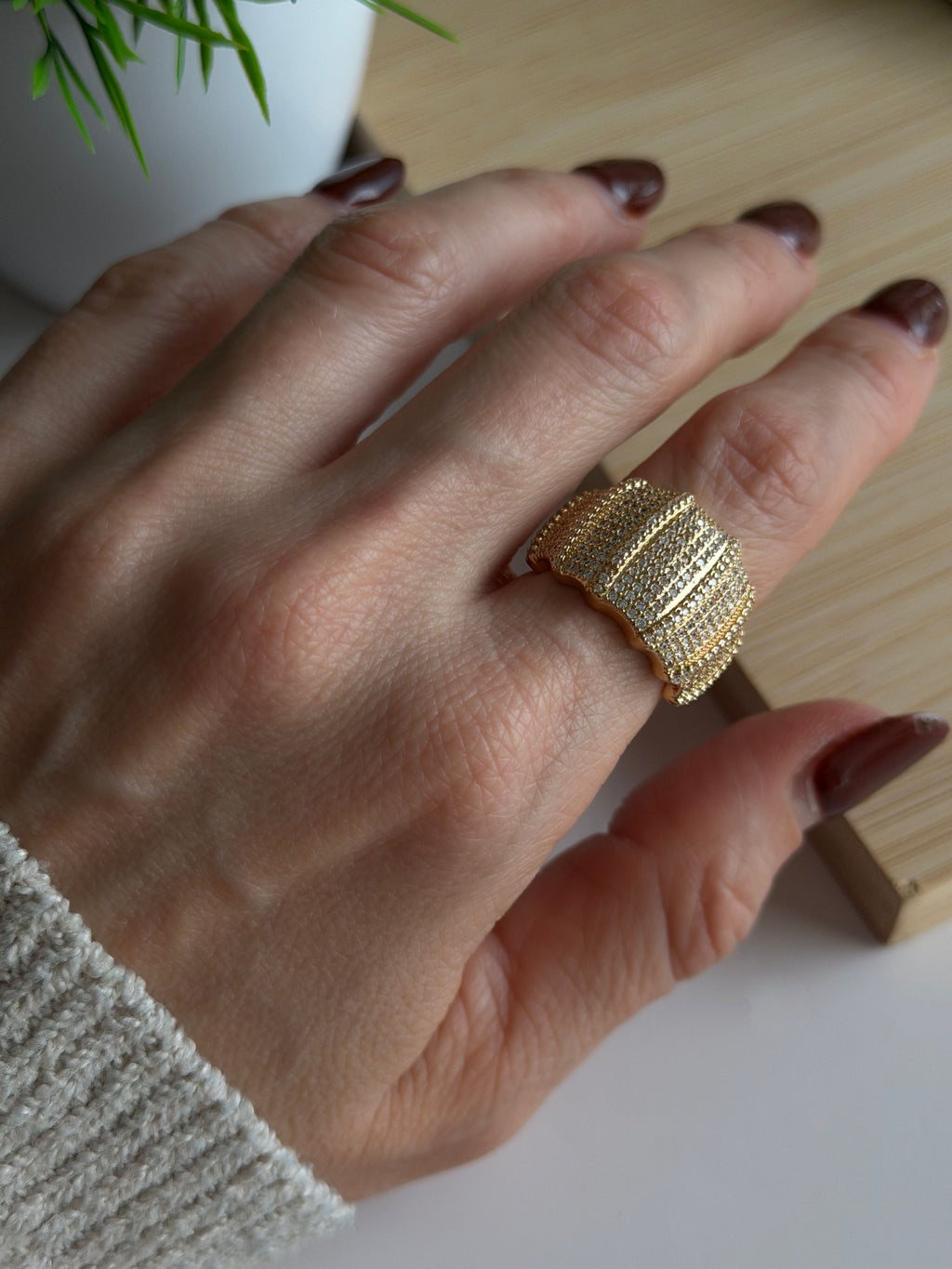 Wave Pave Ring