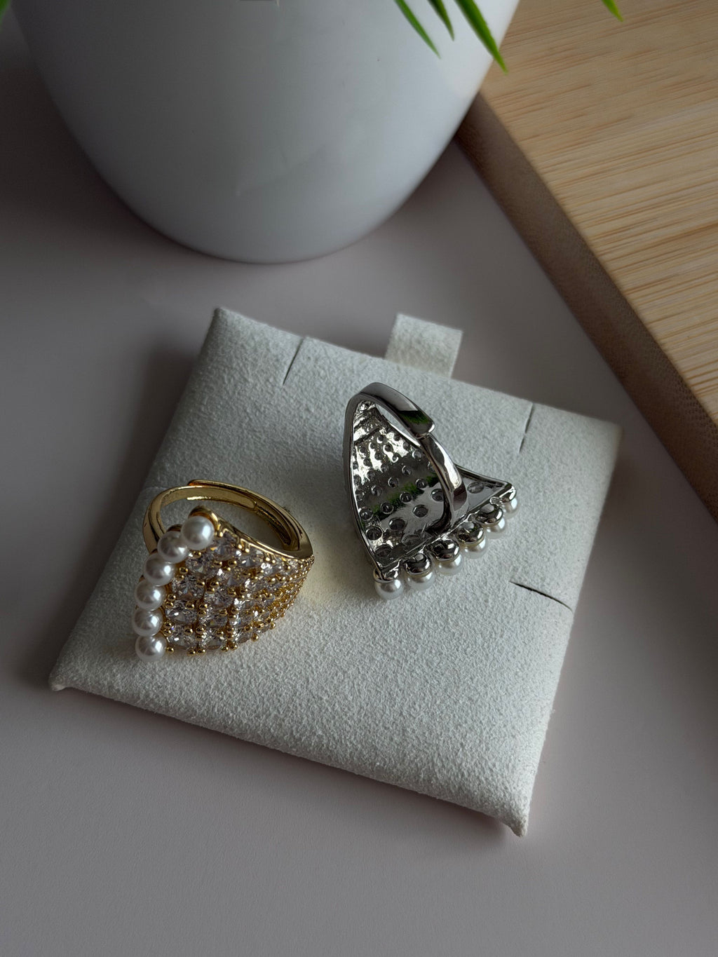 Pearl Row Statement Ring