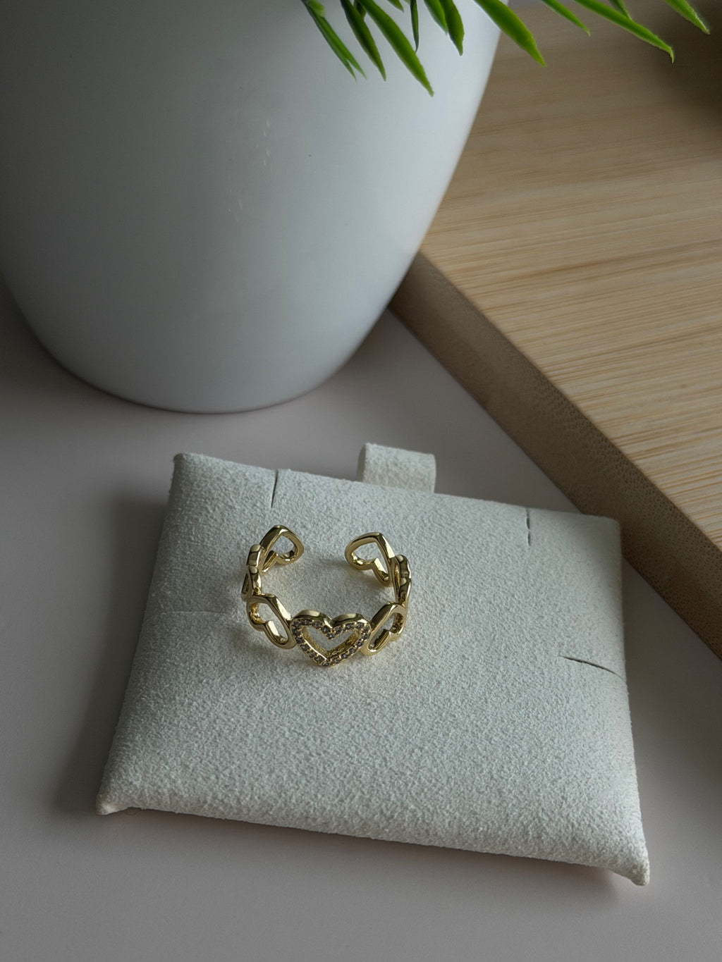 Linked Hearts Open Ring