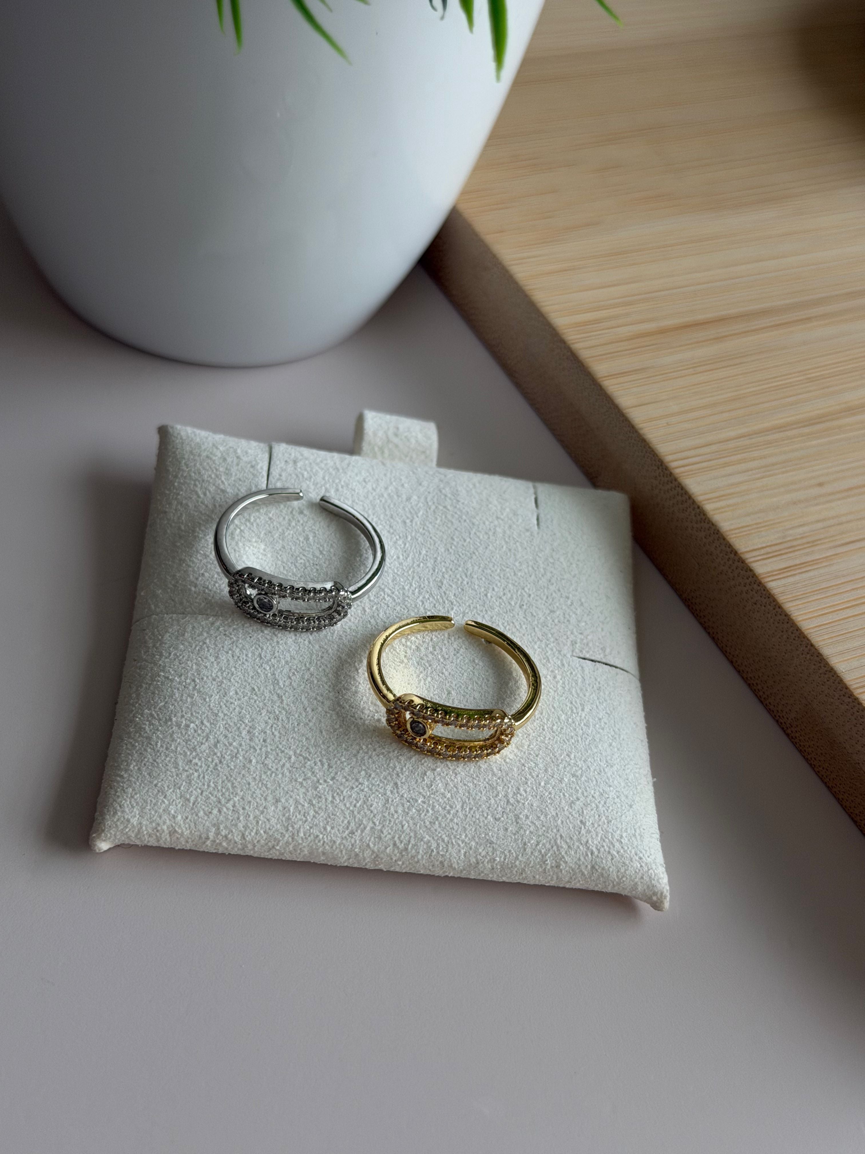 Dual Beads Open Ring