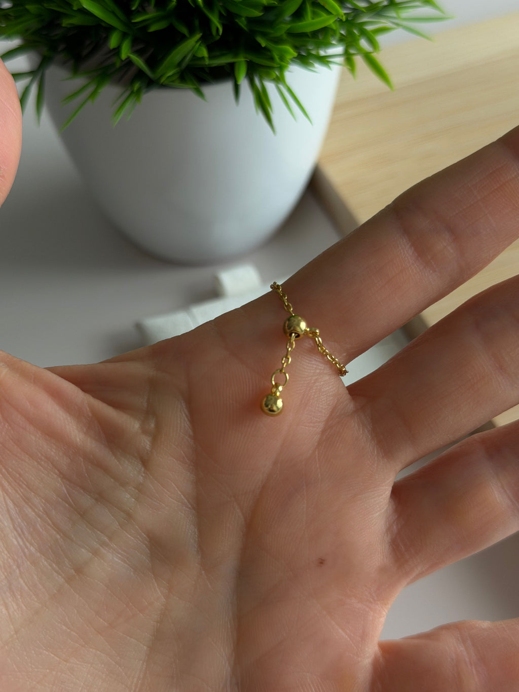 Green Sparkle Chain Ring