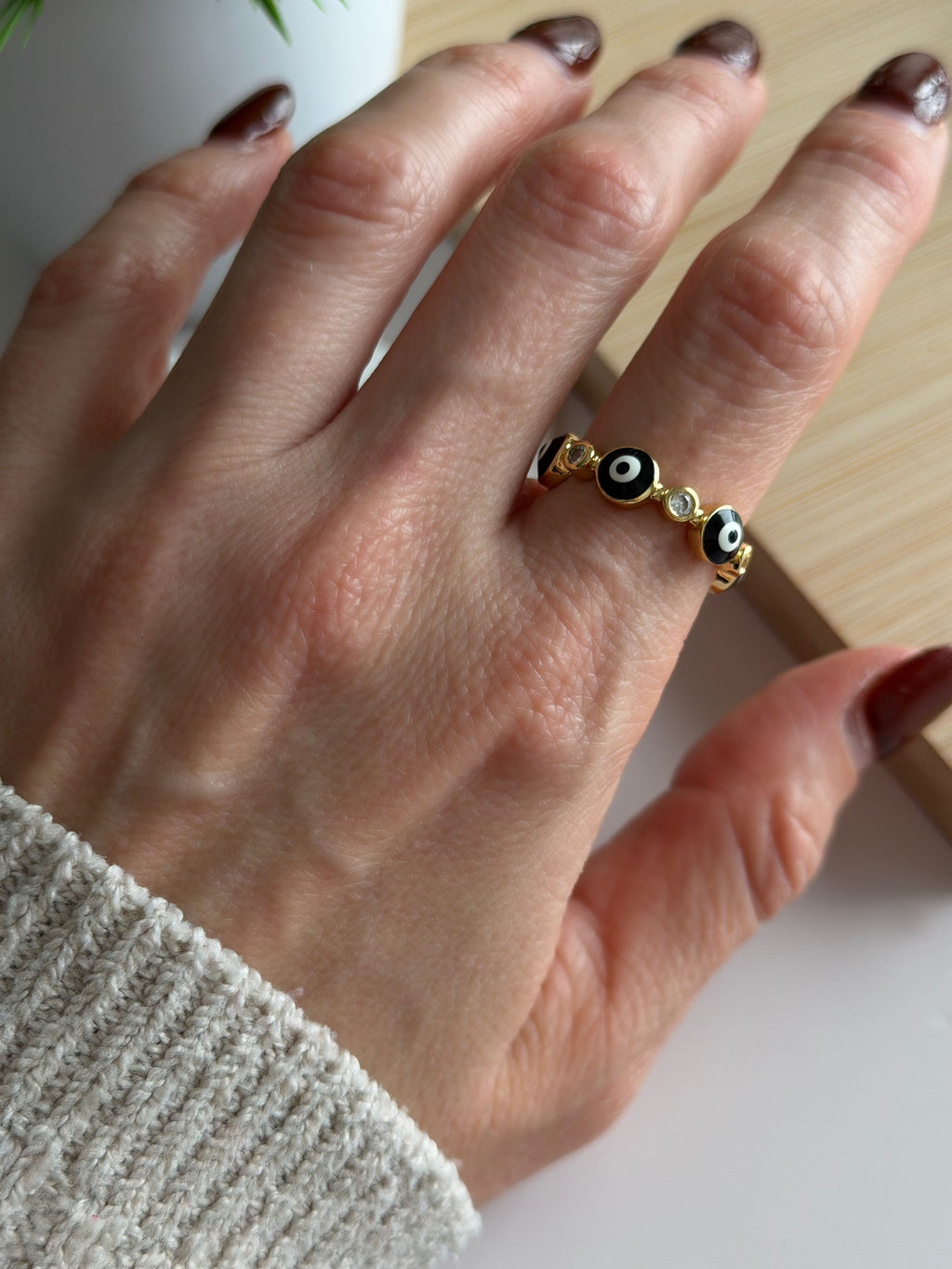 Evil Eye Beaded Ring