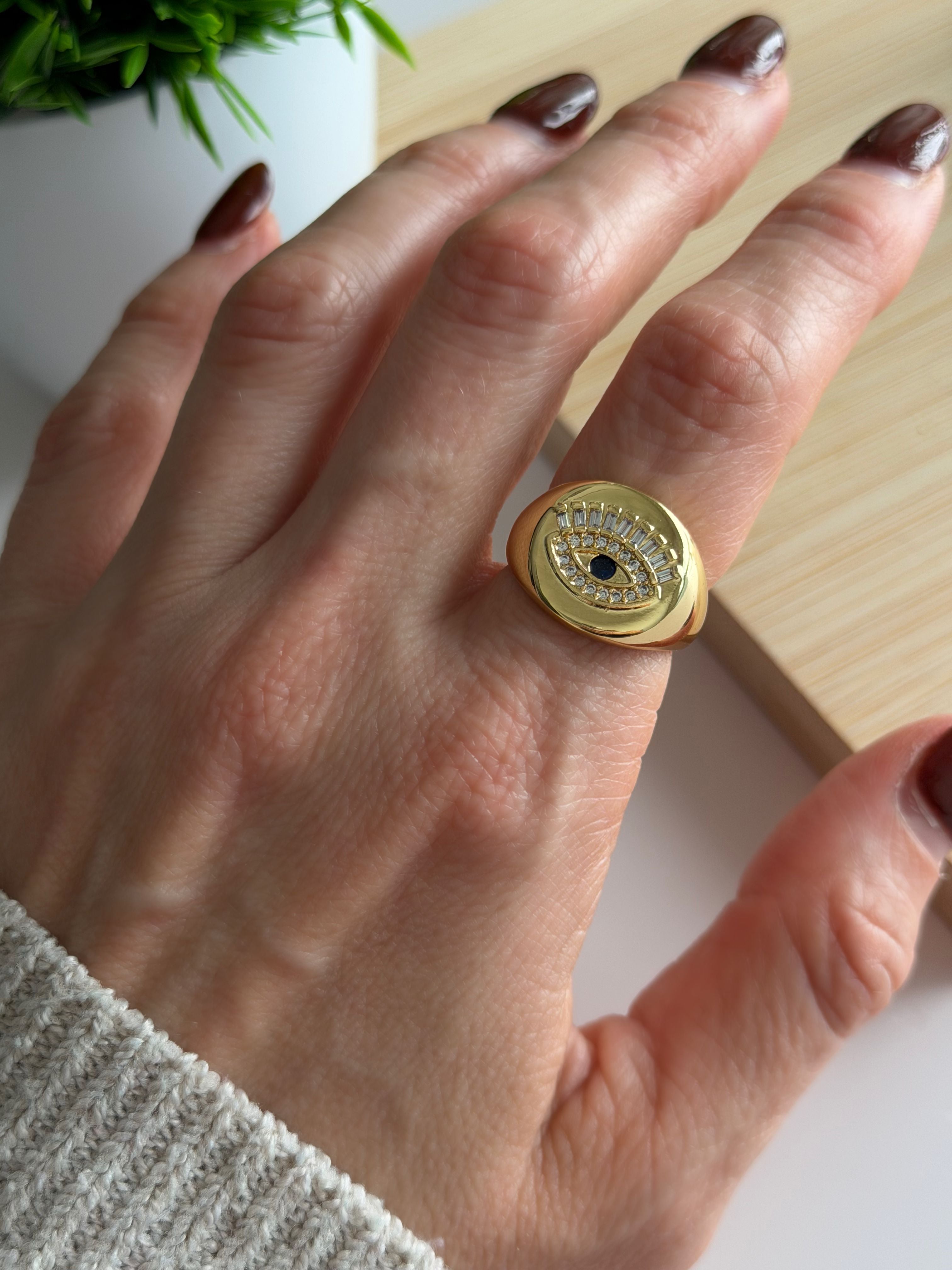 Gold Evil Eye Ring