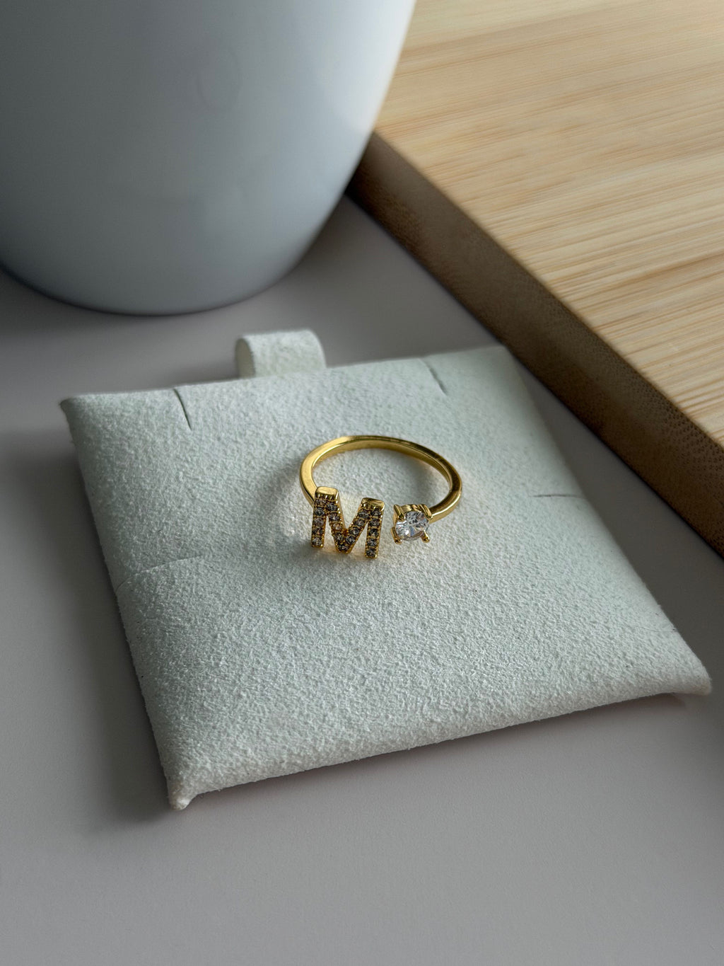 Classic Initial Zirconia Ring