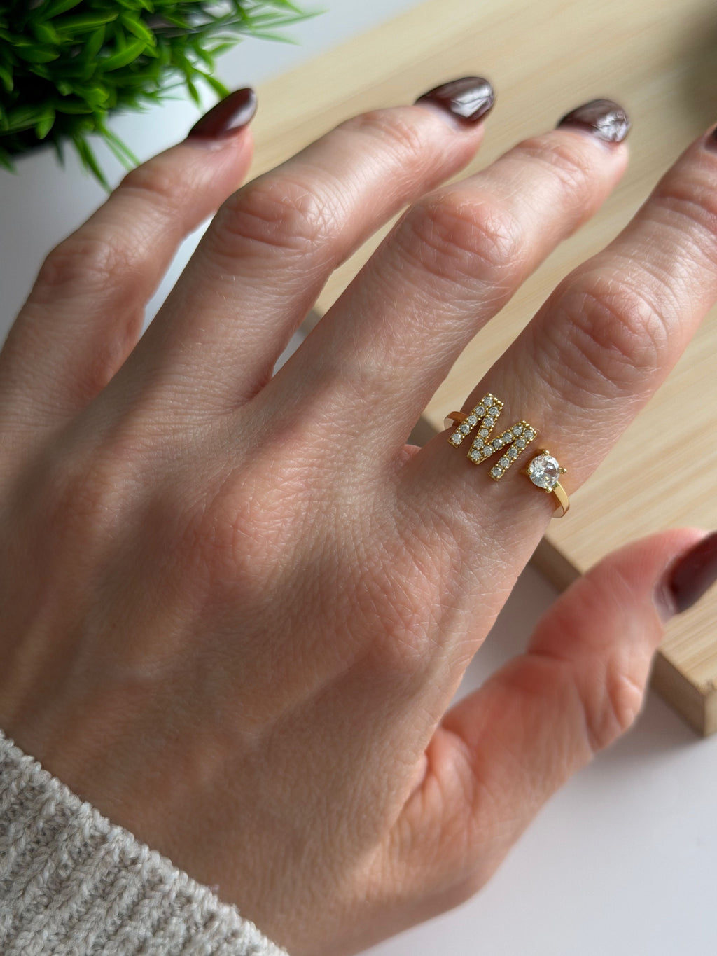 Classic Initial Zirconia Ring