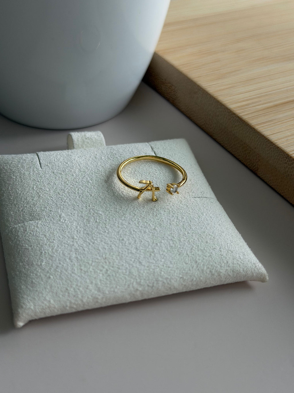 Initial Letter Adjustable Ring