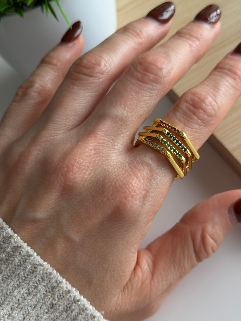 Multi-Color Line Ring